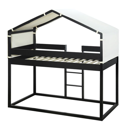 Wood Twin Over Twin Bunk Bed With Tent-ModernLuxe 8 Wood Twin Over Twin Bunk Bed With Tent-ModernLuxe - Image 6