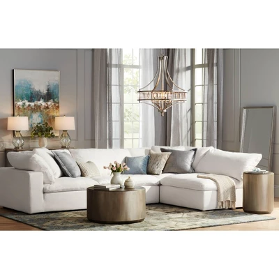 Vienna Full Spectrum Soft Silver Chandelier 24" Wide Crystal Glass 4-Light Fixture For Dining Room House Kitchen Bedroom 9 Vienna Full Spectrum Soft Silver Chandelier 24" Wide Crystal Glass 4-Light Fixture For Dining Room House Kitchen Bedroom - Image 7