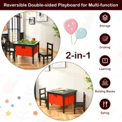 Costway 2-in-1 Kids Activity Table & 2 Chairs Set W/Storage Building Block Table -Northlight Store GUEST f92756c2 ece8 4449 b71c 04d26b827a57