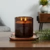 23oz XL 3-Wick Fennel + Pine Wooden Amber Glass With Wood Lid And Stamped Logo Amber Candle - Threshold™ -Northlight Store GUEST f97e7f56 2b88 45f1 b9bf 917ecf7e2463