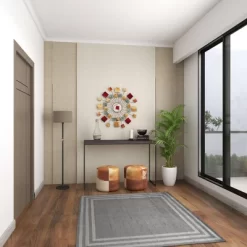 Metal Sunburst Wall Decor With Square Panel Accent Brown - Olivia & May -Northlight Store GUEST f98ef44f 7546 4485 90e6 e2f8e7eefb8d