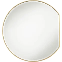 Noble Park Round Flat Bottomed Vanity Decorative Wall Mirror Modern Beveled Edge Matte Gold Frame 31 1/2" Wide For Bathroom Bedroom Living Room House -Northlight Store GUEST fa60aa37 a89f 46a5 85be cfbb5a3aa993