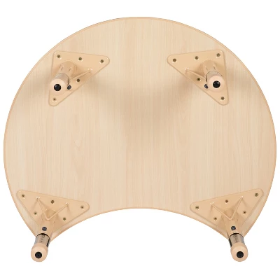Flash Furniture 25.125"W X 35.5"L Crescent Natural Plastic Height Adjustable Activity Table 8 Flash Furniture 25.125"W X 35.5"L Crescent Natural Plastic Height Adjustable Activity Table - Image 6