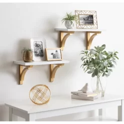 18" Corblynd Traditional Wood Wall Shelf White - Kate & Laurel All Things Decor -Northlight Store GUEST fb211b8b f9d4 4bf9 9360 06246fff877d