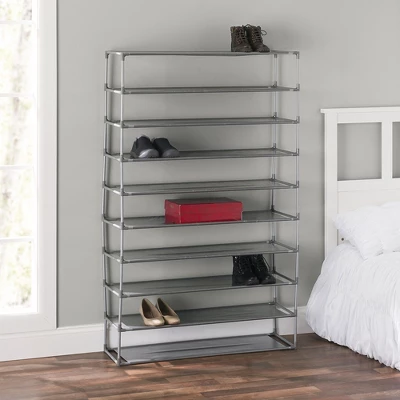 Home Basics 50 Pair Non-Woven Multi-Purpose Stackable Free-Standing Shoe Rack, Grey 8 Home Basics 50 Pair Non-Woven Multi-Purpose Stackable Free-Standing Shoe Rack, Grey - Image 6