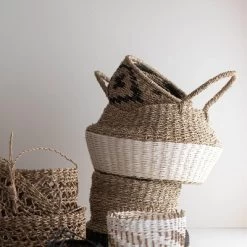 White Rope & Seagrass Belly Basket - Foreside Home & Garden 12 White Rope & Seagrass Belly Basket - Foreside Home & Garden -Northlight Store GUEST fc6f5269 3bdb 4c3f 9e40 9f5d5ee1c3bd