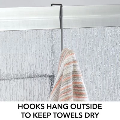 MDesign Metal Bathroom Over Door Hanging Shower Caddy, X-Wide 5 MDesign Metal Bathroom Over Door Hanging Shower Caddy, X-Wide - Image 3