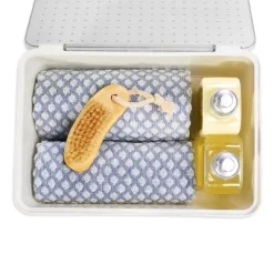 Medium Stacking Bin With Lid Clear/White - Madesmart -Northlight Store GUEST fc7b4ddd 54fd 4987 b906 935d8370a32f