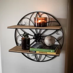 Black Metal & Wood Wall Shelf - Foreside Home & Garden -Northlight Store GUEST fc913c8e 6db1 478f 9fb5 0fd48507a67a