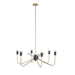 Alexis 6-Light Two-Tone Chandelier Antique Brass/Black - Hampton Hill -Northlight Store GUEST fceb0cfc 2964 4475 8b6a ac7181b914e7