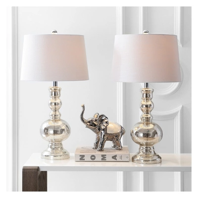 28.5" Genie Glass Table Lamp Set Of 2 Silver (Includes LED Light Bulb) - JONATHAN Y 3 28.5" Genie Glass Table Lamp Set Of 2 Silver (Includes LED Light Bulb) - JONATHAN Y