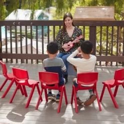 ECR4Kids 12 Inch Plastic Stackable Classroom Stack Chairs, Indoor/Outdoor For Kids-10pk -Northlight Store GUEST fdc85a5c 5537 443b bf81 5eebe8bf79c1