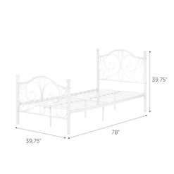 Twin Country Poetry Complete Metal Platform Bed White - South Shore -Northlight Store GUEST fe6e6260 2aba 42b8 bdce 5b5985baa23b