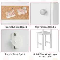 Costway Kids Desk And Chair Set Study Writing Workstation With Bookshelf & Bulletin Board 18 Costway Kids Desk And Chair Set Study Writing Workstation With Bookshelf & Bulletin Board -Northlight Store GUEST fe9615b2 8882 4a03 9ce4 df0c2353e255