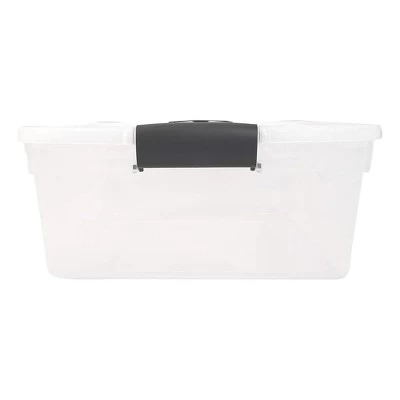 Homz 15.5 Qt Plastic Multipurpose Stackable Clear Storage Container Bins With Lid For Home Or Office Organization, Gray Latch (8 Pack) 6 Homz 15.5 Qt Plastic Multipurpose Stackable Clear Storage Container Bins With Lid For Home Or Office Organization, Gray Latch (8 Pack) - Image 4